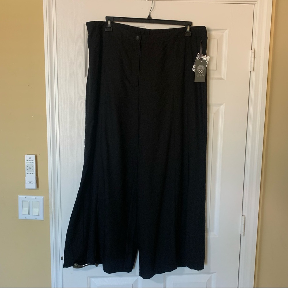 NWT Vince Camuto Classic Black Wide-Leg Pants Size 2X Minimalist‎